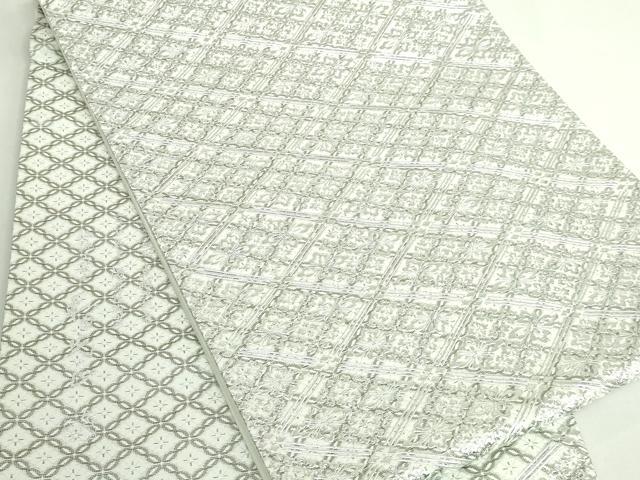 平和屋本店●極上　金彩友禅　卓越技能者・名工・和田光正　六通柄袋帯　花菱文　銀彩　逸品　DZAB5259kh6