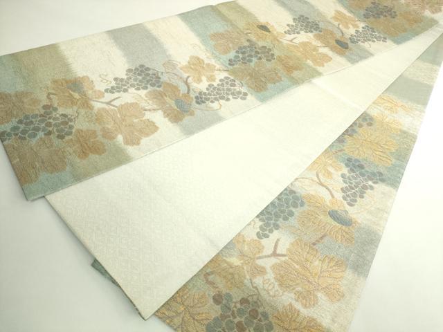 平和屋着物●極上　紋屋井関　御寮織　六通柄袋帯　葡萄蔦の葉文　金糸　逸品　DZAB5267kh6