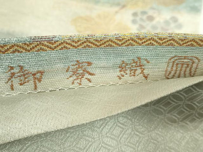 平和屋着物●極上　紋屋井関　御寮織　六通柄袋帯　葡萄蔦の葉文　金糸　逸品　DZAB5267kh6