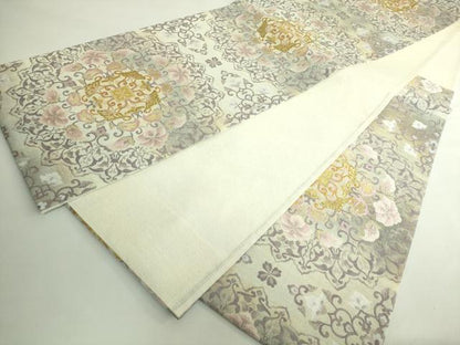 平和屋着物●極上　六通柄袋帯　唐織　正倉院花文　金糸　逸品　DZAB5269kh6