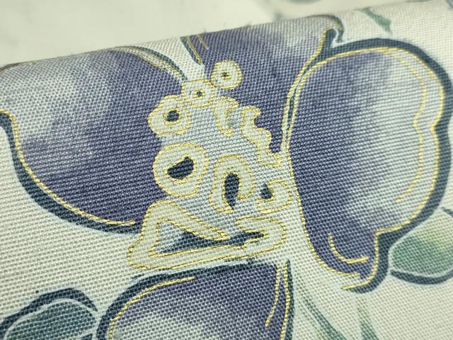 平和屋着物●極上　九寸名古屋帯　紬地　枝花文　金彩　逸品　DZAB5274kh6