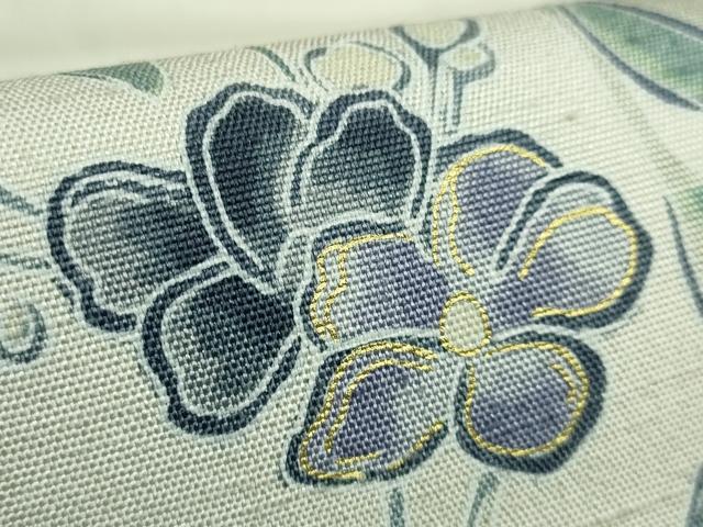 平和屋着物●極上　九寸名古屋帯　紬地　枝花文　金彩　逸品　DZAB5274kh6