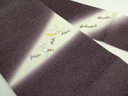 平和屋着物●極上　九寸名古屋帯　手描き　兎　楽器　音符　逸品　DZAB5278kh6