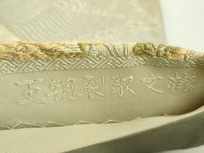 平和屋本店●極上　織文意匠鈴木　六通柄袋帯　唐織　王朝裂取文様　金銀糸　逸品　DZAB5293kh6