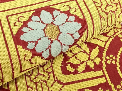 平和屋着物●最高級　龍村平蔵製　六通柄　本袋帯　奈良蜀紅錦　金糸　逸品　DZAB5301kh6