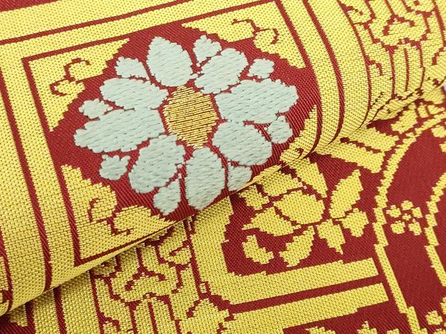 平和屋着物●最高級　龍村平蔵製　六通柄　本袋帯　奈良蜀紅錦　金糸　逸品　DZAB5301kh6