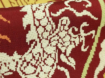 平和屋着物●最高級　龍村平蔵製　六通柄　本袋帯　奈良蜀紅錦　金糸　逸品　DZAB5301kh6