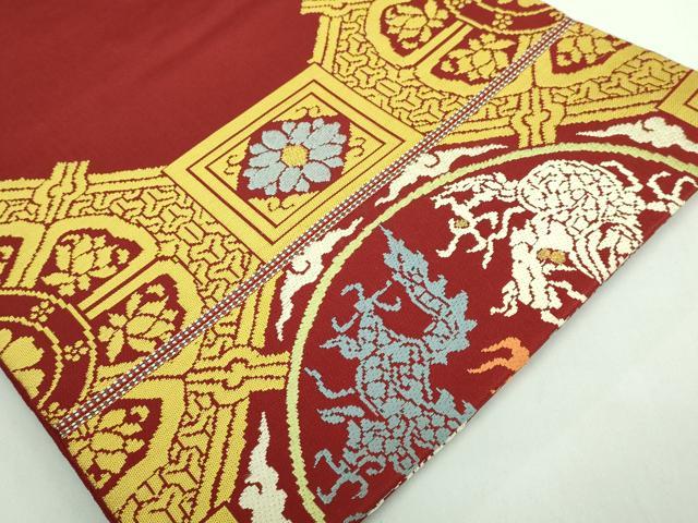 平和屋着物●最高級　龍村平蔵製　六通柄　本袋帯　奈良蜀紅錦　金糸　逸品　DZAB5301kh6