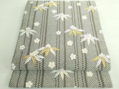 平和屋着物●極上　織楽浅野　六通柄袋帯　唐織　笹花文　金糸　逸品　DZAB5308kh6