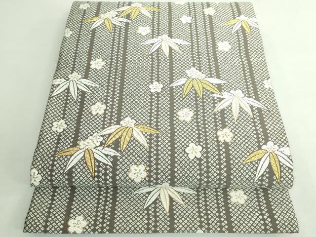 平和屋着物●極上　織楽浅野　六通柄袋帯　唐織　笹花文　金糸　逸品　DZAB5308kh6