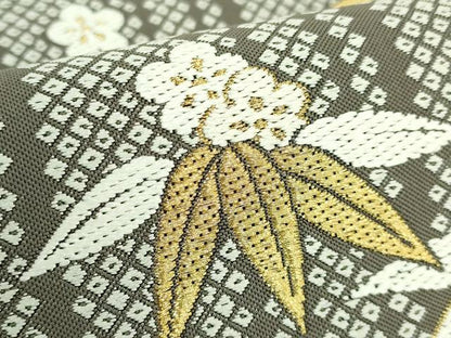 平和屋着物●極上　織楽浅野　六通柄袋帯　唐織　笹花文　金糸　逸品　DZAB5308kh6