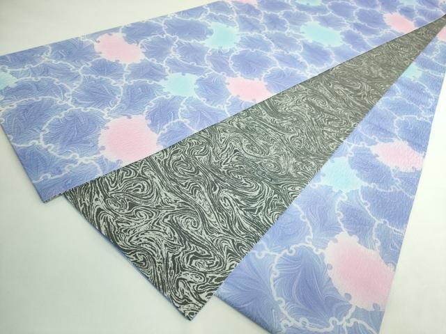 平和屋着物●極上　両面　全通柄袋帯　雪輪重ね　墨流し　逸品　DZAB5309kh6 平和屋着物○極上 両面 全通柄袋帯 雪輪重ね 墨流し 逸品 DZAB5309kh6