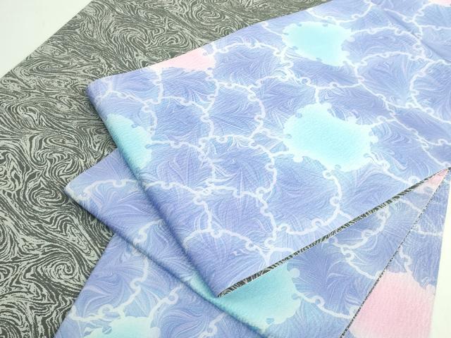 平和屋着物●極上　両面　全通柄袋帯　雪輪重ね　墨流し　逸品　DZAB5309kh6