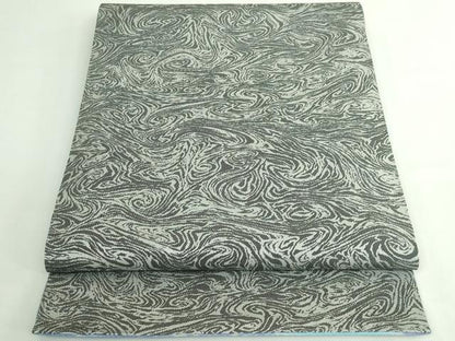 平和屋着物●極上　両面　全通柄袋帯　雪輪重ね　墨流し　逸品　DZAB5309kh6