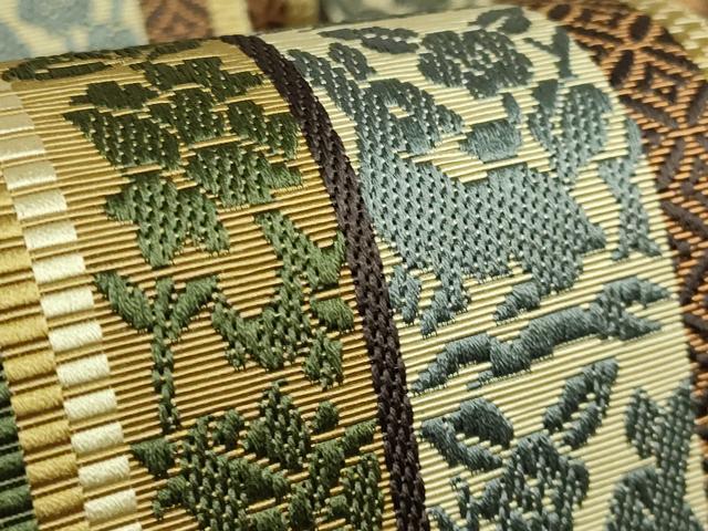 平和屋着物●極上　本場筑前博多織　大倉織物　誠之輔　八寸名古屋帯　花兎　逸品　DZAB5315kh6