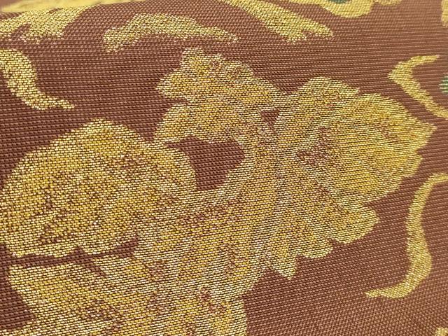 平和屋着物●極上　洛風林　工芸帯地　六通柄袋帯　鳳凰花文　金糸　逸品　DZAB5317kh6 平和屋着物○極上 洛風林 工芸帯地 六通柄袋帯 鳳凰花
