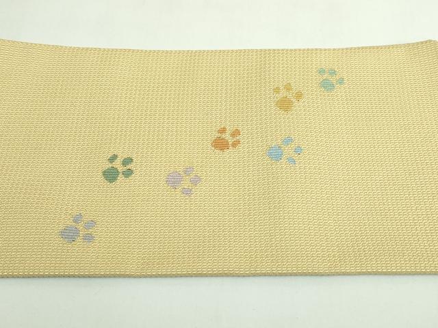 平和屋着物●極上　八寸名古屋帯　ネコ　猫　金糸　ゑり善扱い　逸品　未使用　DZAB5323kh6