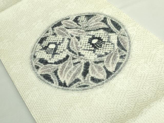 平和屋着物●極上　名門　藤娘きぬたや・総絞り　九寸開き名古屋帯　花丸文　椿　逸品　DZAB5326kh6