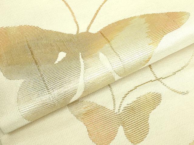 平和屋着物●極上　洛風林　工芸帯地　九寸名古屋帯　舞蝶文　金糸　逸品　DZAB5329kh6