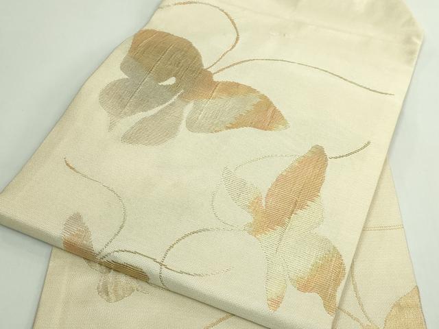 平和屋着物●極上　洛風林　工芸帯地　九寸名古屋帯　舞蝶文　金糸　逸品　DZAB5329kh6