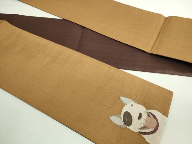 平和屋着物●極上　半幅帯　手織細帯　ブルテリア　逸品　未使用　DZAB5331kh6
