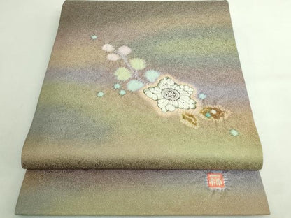 平和屋本店●極上　久保田一竹　幻の辻が花　太鼓柄袋帯　金通し地　逸品　DZAB5338kh6