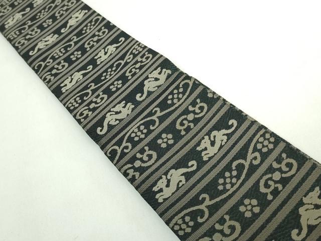 平和屋着物●極上　男性　角帯　龍　黒地　逸品　DZAB5350kh6