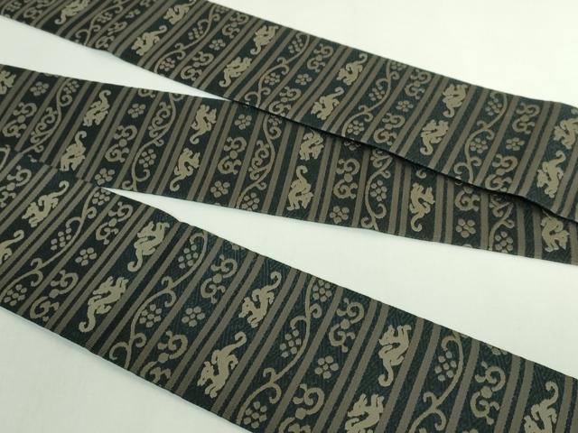 平和屋着物●極上　男性　角帯　龍　黒地　逸品　DZAB5350kh6