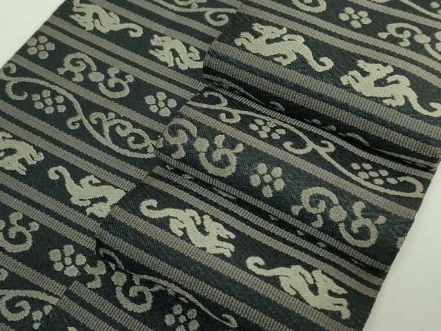 平和屋着物●極上　男性　角帯　龍　黒地　逸品　DZAB5350kh6