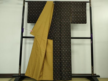 平和屋本店●極上　国指定重要無形文化財　本場久米島紬　神里チエ作　手織　草木染　泥染　証紙付き　逸品　DZAB5351kh6