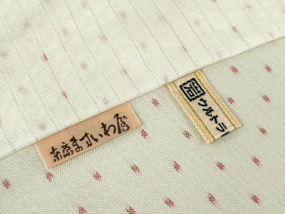 平和屋本店＊極上 夏物 本場大島紬 夏白大島 手織 工房桝屋儀兵衛 奄美大島織物謹製 ますいわ屋 証紙付き ロング丈 逸品 未使用DZAB5356kh6