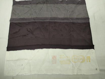 平和屋着物∞極上　道中着　ロング丈　横段文　縞　反端付き　逸品　未使用　DZAB5359kh6