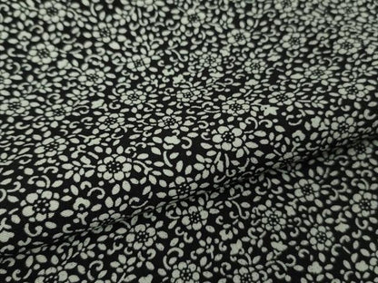 平和屋着物∞極上　道中着　ロング丈　単衣　花唐草文　黒×白　逸品　DZAB5362kh6