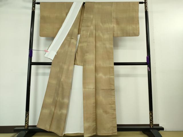 平和屋着物▽極上　絲藝苑　上島洋山　紬　単衣　雲玄螺鈿　黄土色　証紙付き　逸品　DZAB5366kh6