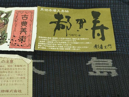 平和屋着物●極上　男性　都喜ヱ門　本場大島紬　泥染　都賀寿　藤絹織物謹製　やまと誂製　証紙付き　逸品　未使用　DZAB5370kh6
