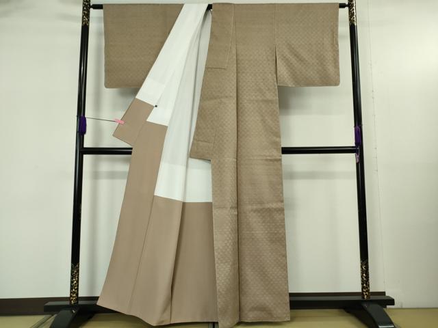 平和屋本店●極上　沖縄店頭織物　首里花織　紬　古屋英子作　手織　室口工房謹製　柴染色地　証紙付き　逸品　未使用　DZAB5373kh6
