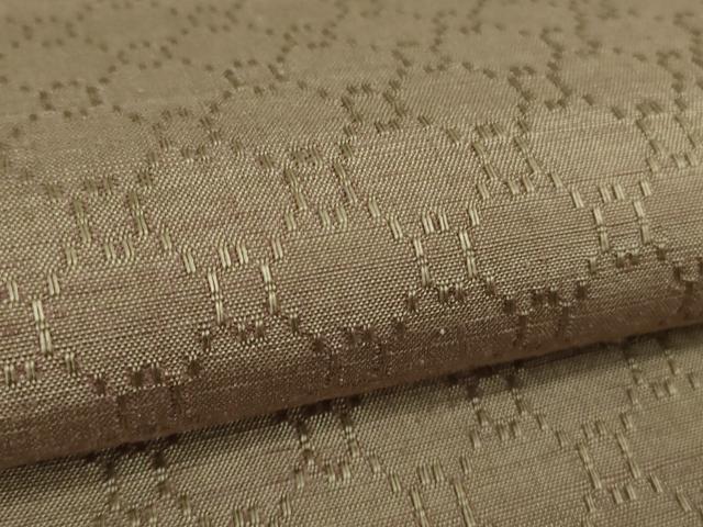 平和屋本店●極上　沖縄店頭織物　首里花織　紬　古屋英子作　手織　室口工房謹製　柴染色地　証紙付き　逸品　未使用　DZAB5373kh6
