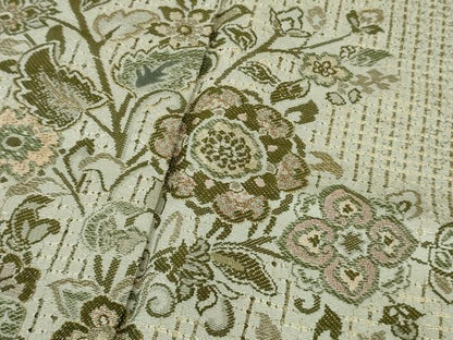 平和屋本店●極上　中国三大刺繍　スワトウ刺繍　汕頭刺繍　訪問着　天目織　更紗花唐草文　亜麻色地　金糸　金通し地　逸品　DZAB5375kh6