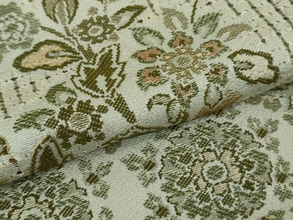 平和屋本店●極上　中国三大刺繍　スワトウ刺繍　汕頭刺繍　訪問着　天目織　更紗花唐草文　亜麻色地　金糸　金通し地　逸品　DZAB5375kh6
