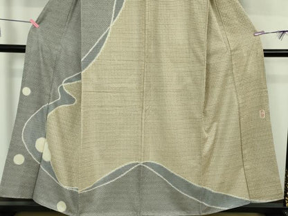 平和屋着物●極上　奄美大島泥染色家　赤塚花穂　中国三大刺繍　スワトウ刺繍　汕頭刺繍　本場大島紬　訪問着　逸品　DZAB5376kh6