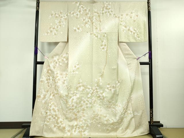平和屋本店●極上　京都老舗　尾峨佐染繍　訪問着　総手刺繍　枝桜　暈し染め　金糸　逸品　DZAB5377kh6