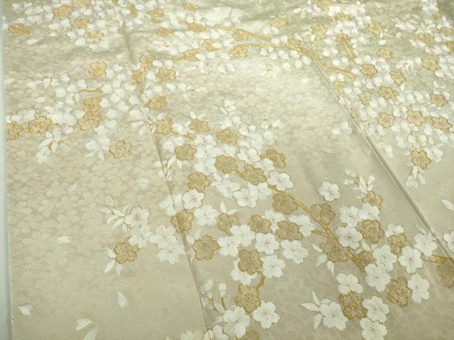 平和屋本店●極上　京都老舗　尾峨佐染繍　訪問着　総手刺繍　枝桜　暈し染め　金糸　逸品　DZAB5377kh6