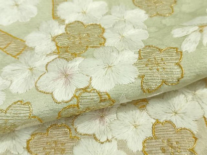 平和屋本店●極上　京都老舗　尾峨佐染繍　訪問着　総手刺繍　枝桜　暈し染め　金糸　逸品　DZAB5377kh6