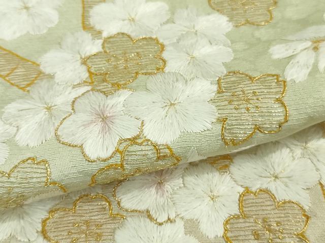 平和屋本店●極上　京都老舗　尾峨佐染繍　訪問着　総手刺繍　枝桜　暈し染め　金糸　逸品　DZAB5377kh6