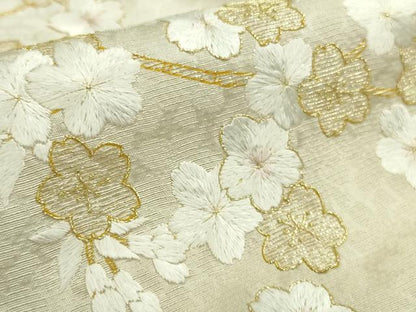 平和屋本店●極上　京都老舗　尾峨佐染繍　訪問着　総手刺繍　枝桜　暈し染め　金糸　逸品　DZAB5377kh6