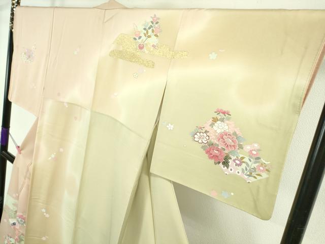 平和屋本店●極上　訪問着　駒刺繍　地紙　雪輪　吉祥花文　暈し染め　金彩　逸品　DZAB5379kh6