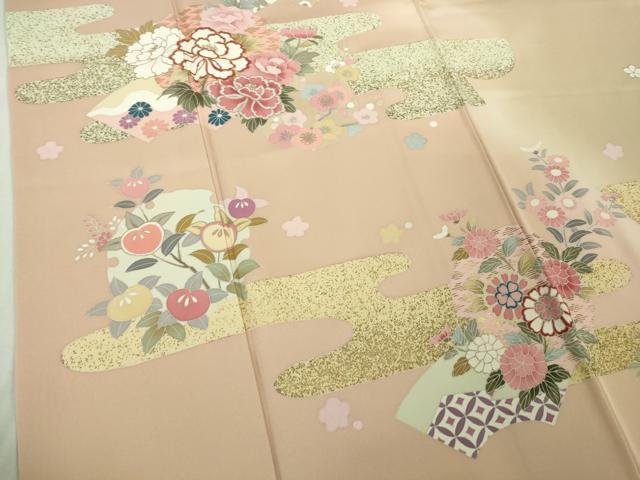平和屋本店●極上　訪問着　駒刺繍　地紙　雪輪　吉祥花文　暈し染め　金彩　逸品　DZAB5379kh6