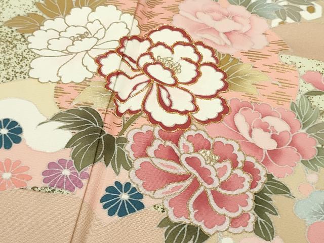 平和屋本店●極上　訪問着　駒刺繍　地紙　雪輪　吉祥花文　暈し染め　金彩　逸品　DZAB5379kh6