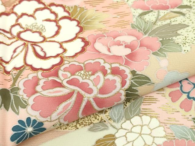 平和屋本店●極上　訪問着　駒刺繍　地紙　雪輪　吉祥花文　暈し染め　金彩　逸品　DZAB5379kh6