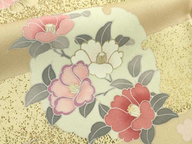 平和屋本店●極上　訪問着　駒刺繍　地紙　雪輪　吉祥花文　暈し染め　金彩　逸品　DZAB5379kh6